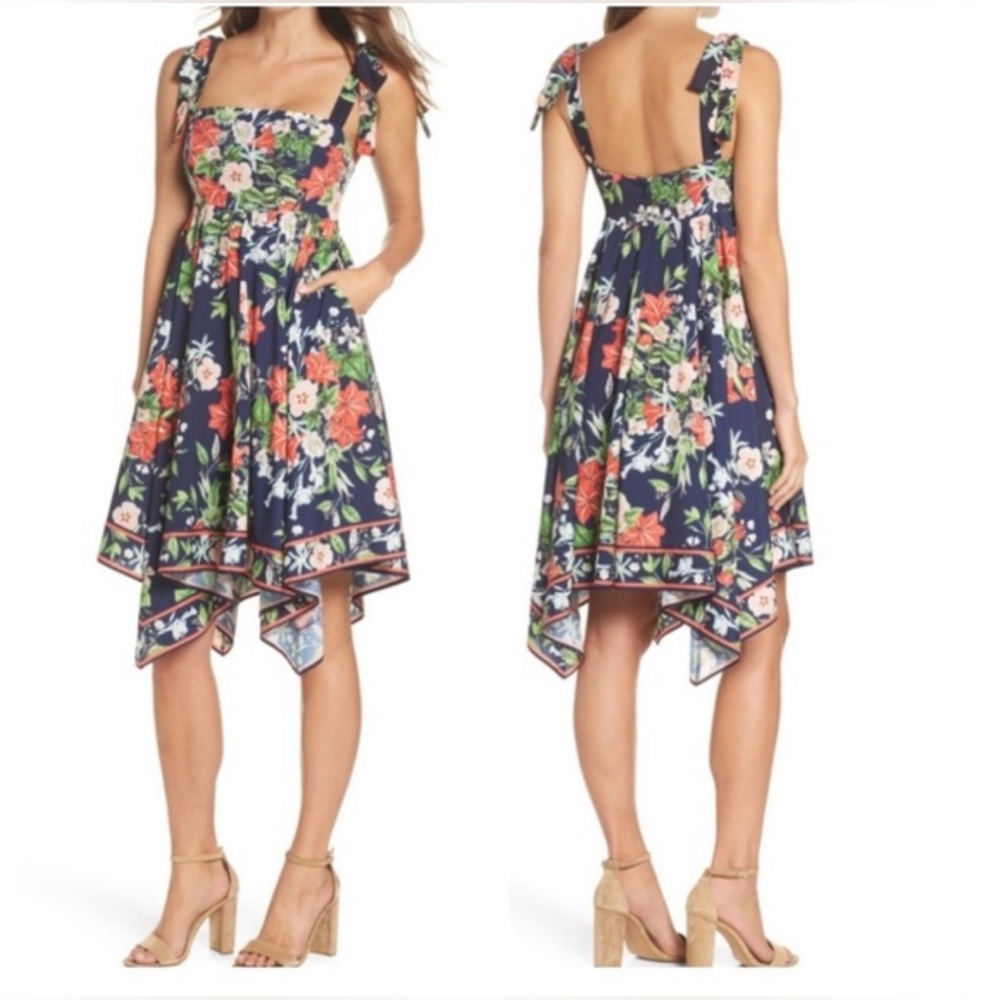 Eliza J Handkerchief Floral Dress Size 6.